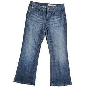 DKNY Jeans SOHO Bootcut Petite Women’s 12L Blue Denim Mid Rise Stretch Distress